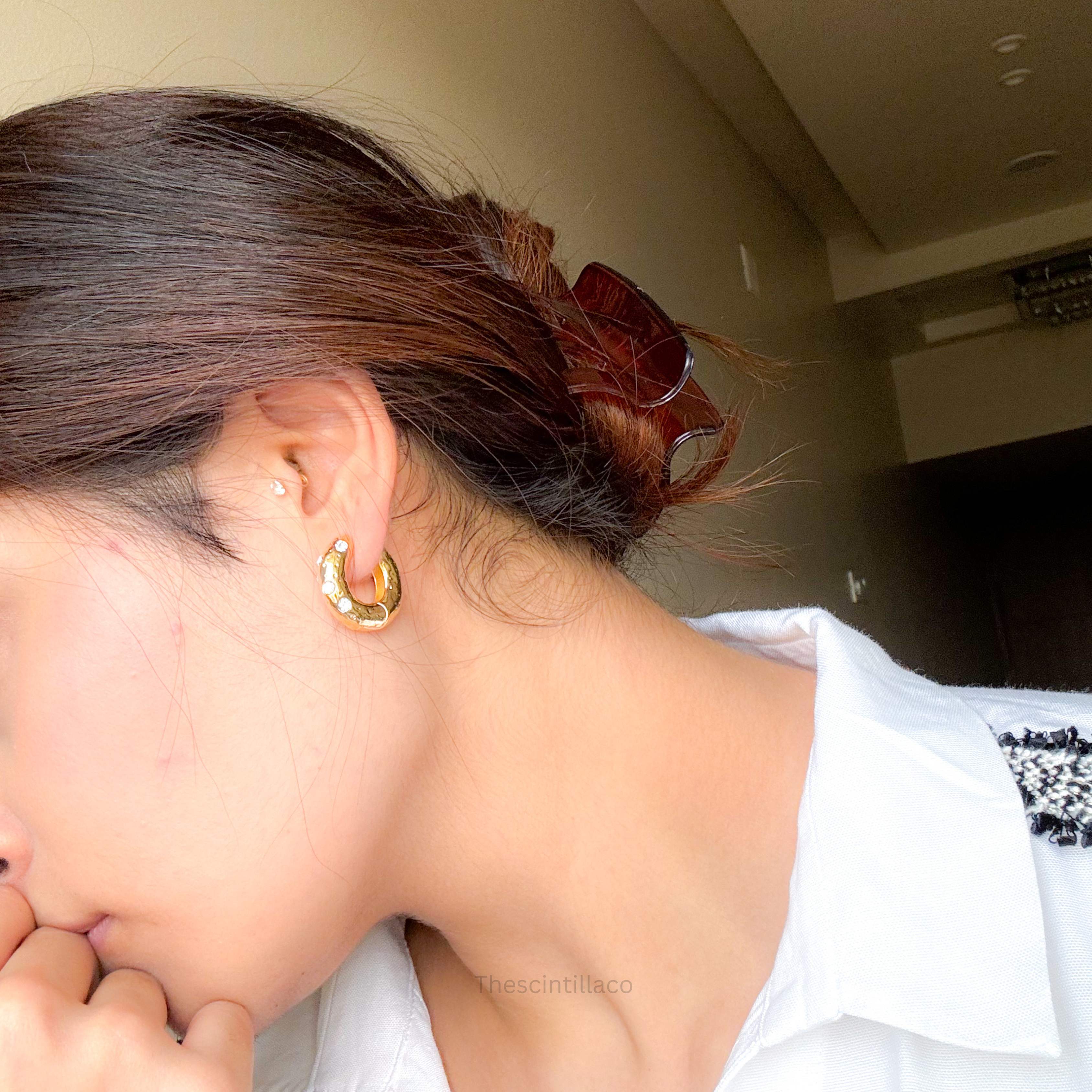 Everyday Zircon Hoop Earring