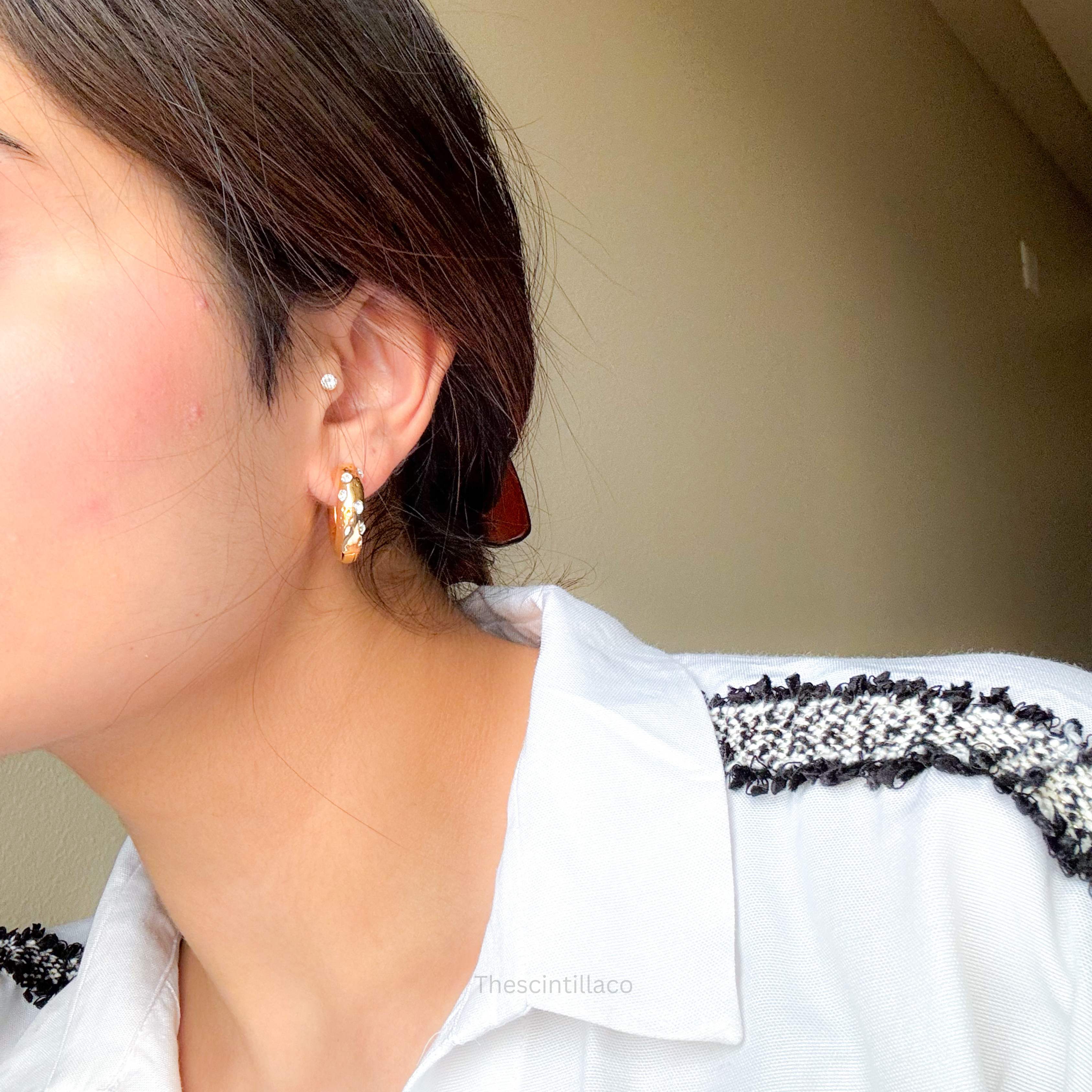 Everyday Zircon Hoop Earring
