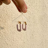 Pink/Yellow Enamel Gold Earring