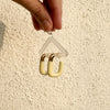 Pink/Yellow Enamel Gold Earring