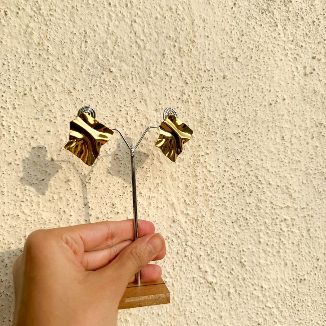 Hammered Gold Earring