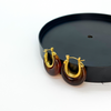 Amber chunky hoop Earring