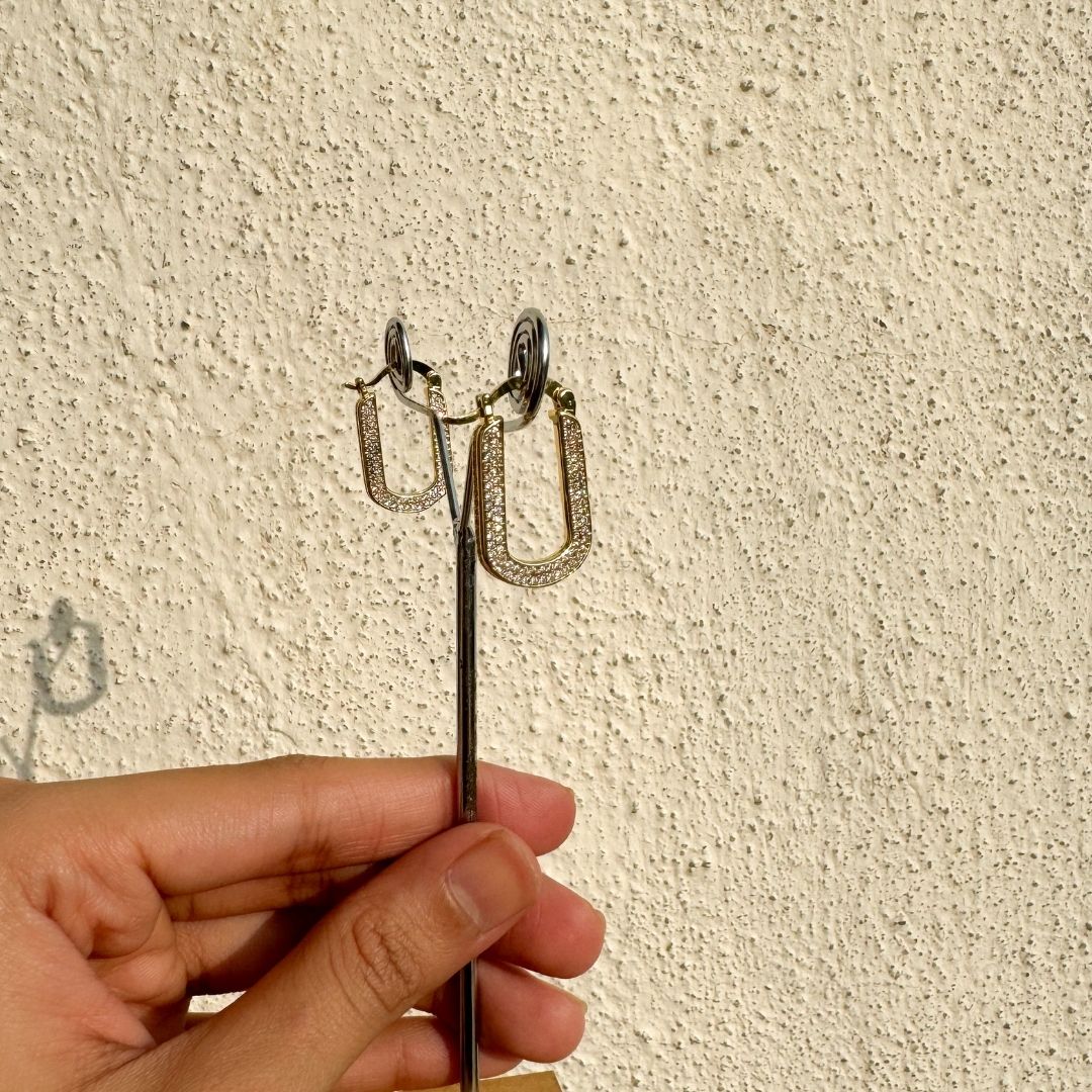 Shiny Square hoop Earring
