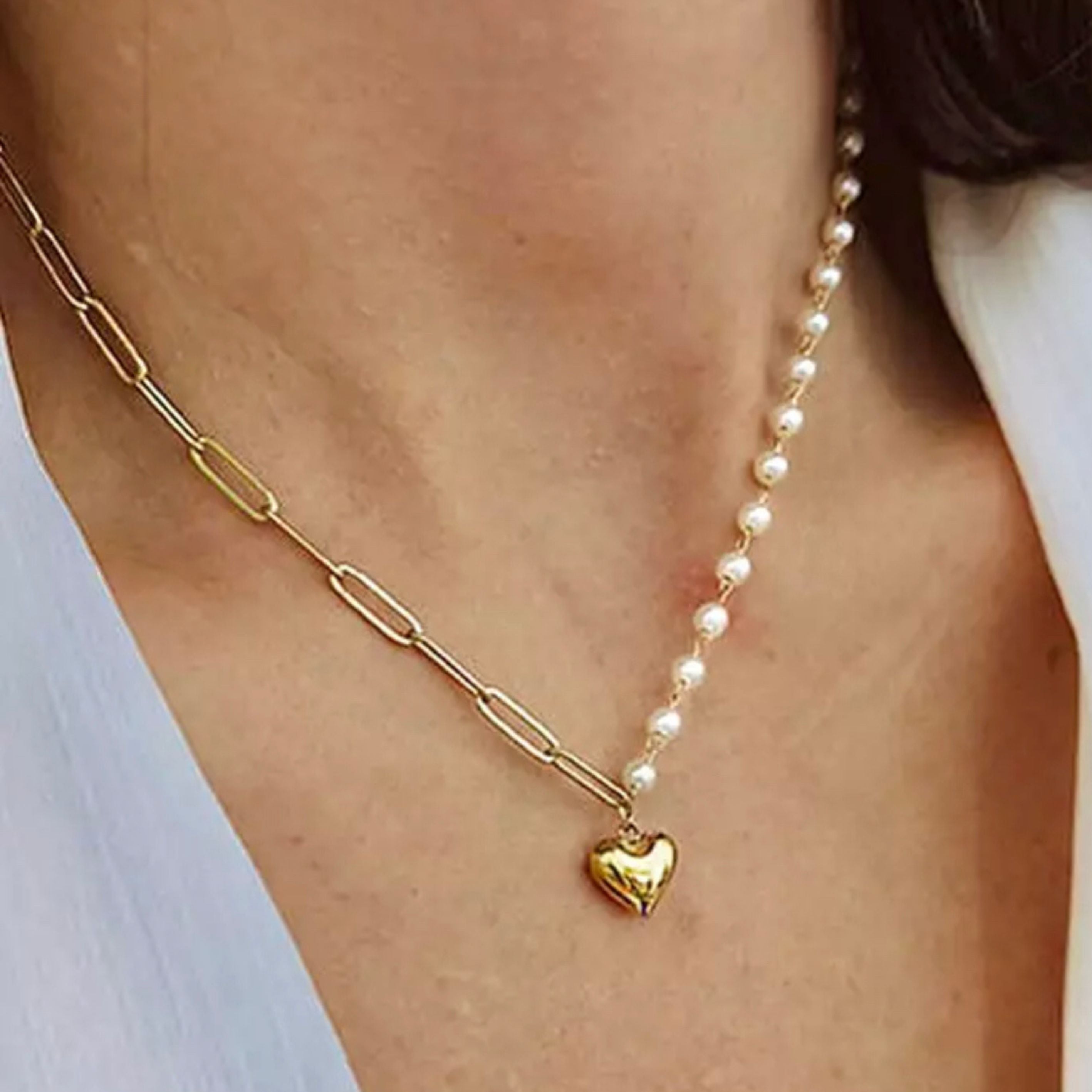 Barbie Pearl Heart Necklace