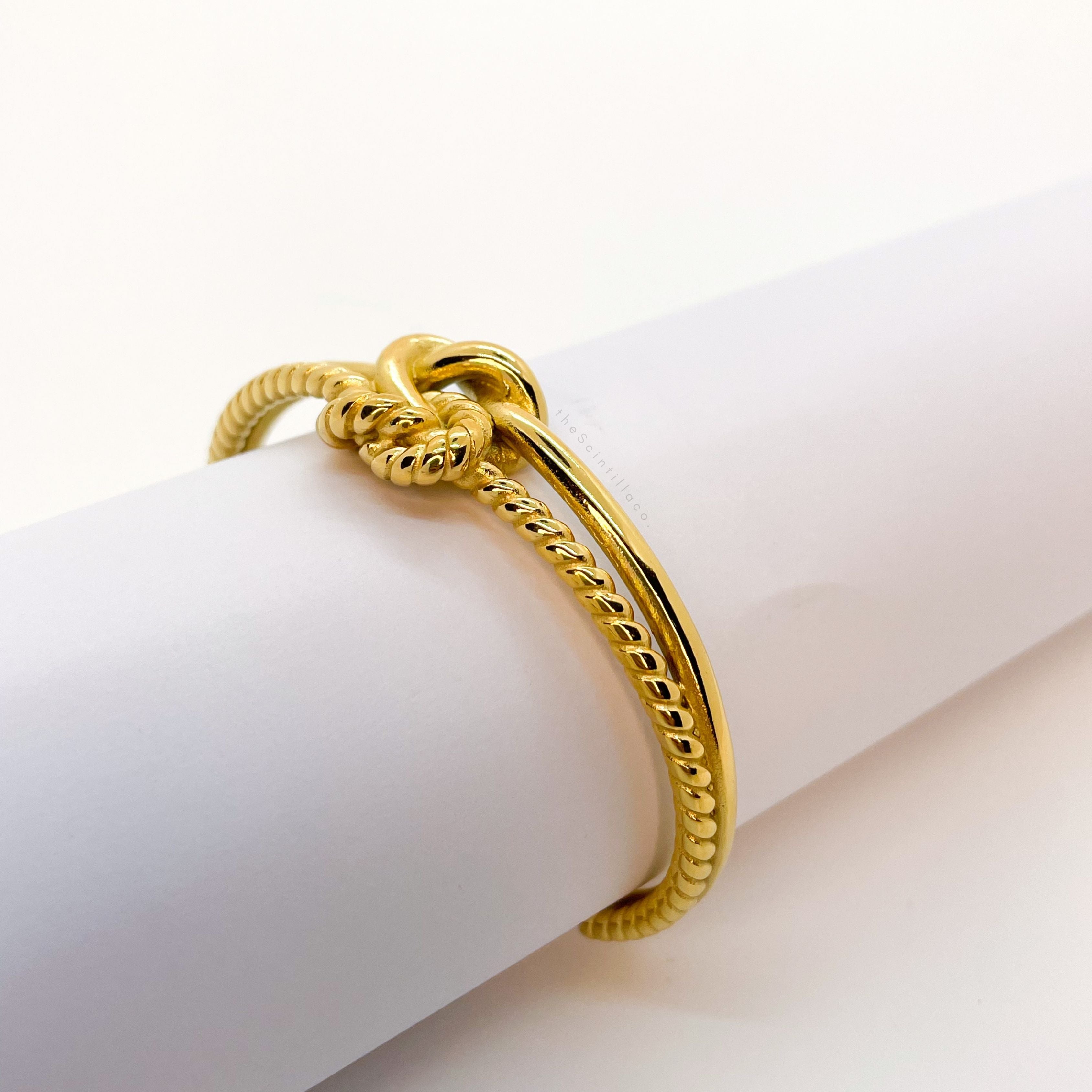 Celia Knot Open Cuff Bangle Bracelet