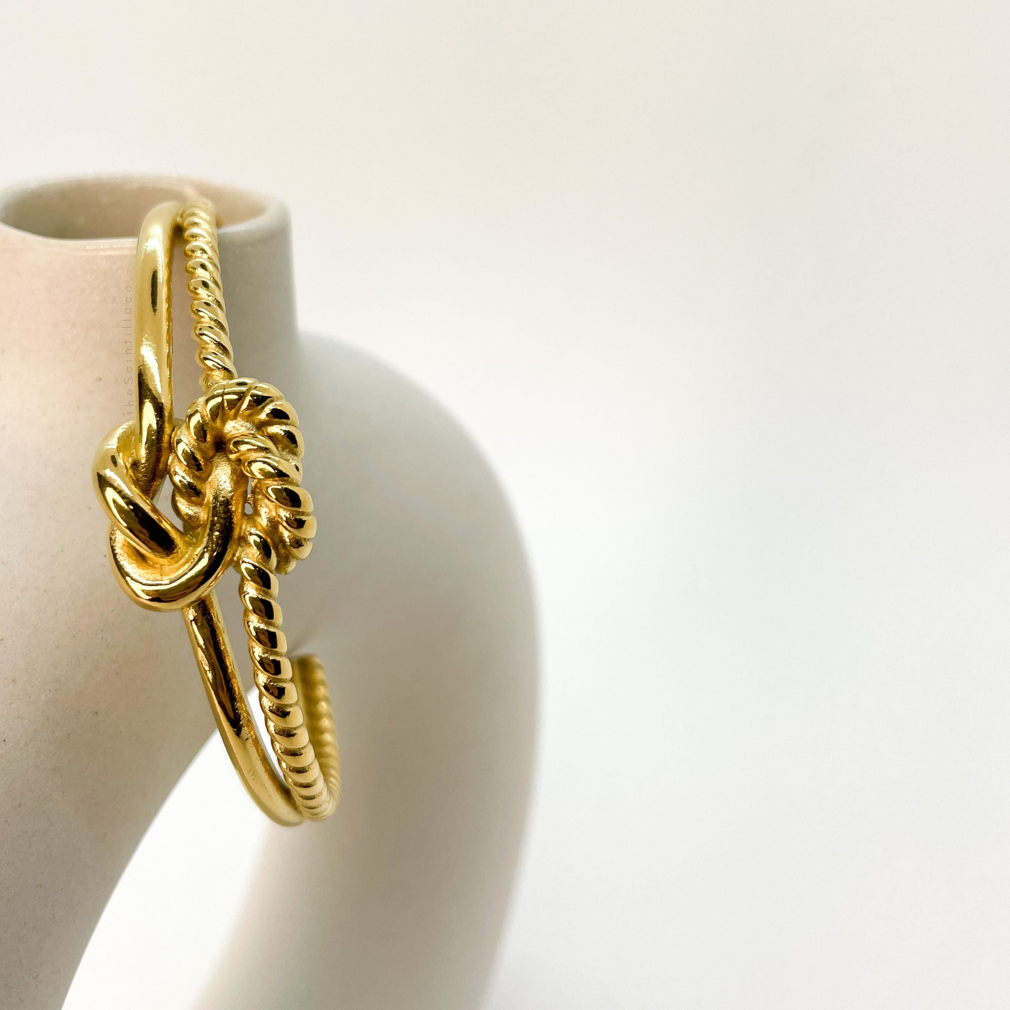 Celia Knot Open Cuff Bangle Bracelet